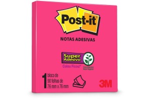 POST-IT 3M PINK NEON 76X76MM 90F NOTAS ADESIVAS