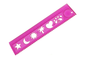 REGUA VAZADA COM LUPA ROSA ACRINIL