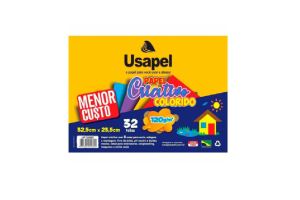 BLOCO USAPEL PAPEL CRIATIVO 8CORES 120G/M2 210X297MM (A4) 32FLS