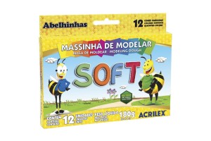 MASSA DE MODELAR ACRILEX SOFT 12 CORES
